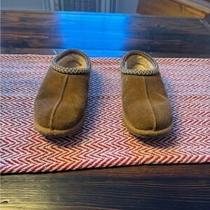 UGG Tan and Cream Suede Slippers